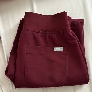 Figs Burgundy Scrub High Waisted Yola 2.0 Pants XSP